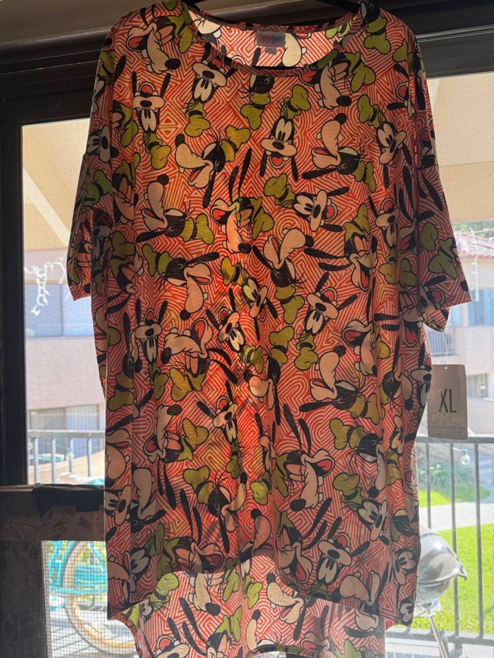 Disney goofy LuLaRoe Women's Midi Dress in Coral, Lime Green, Black, White